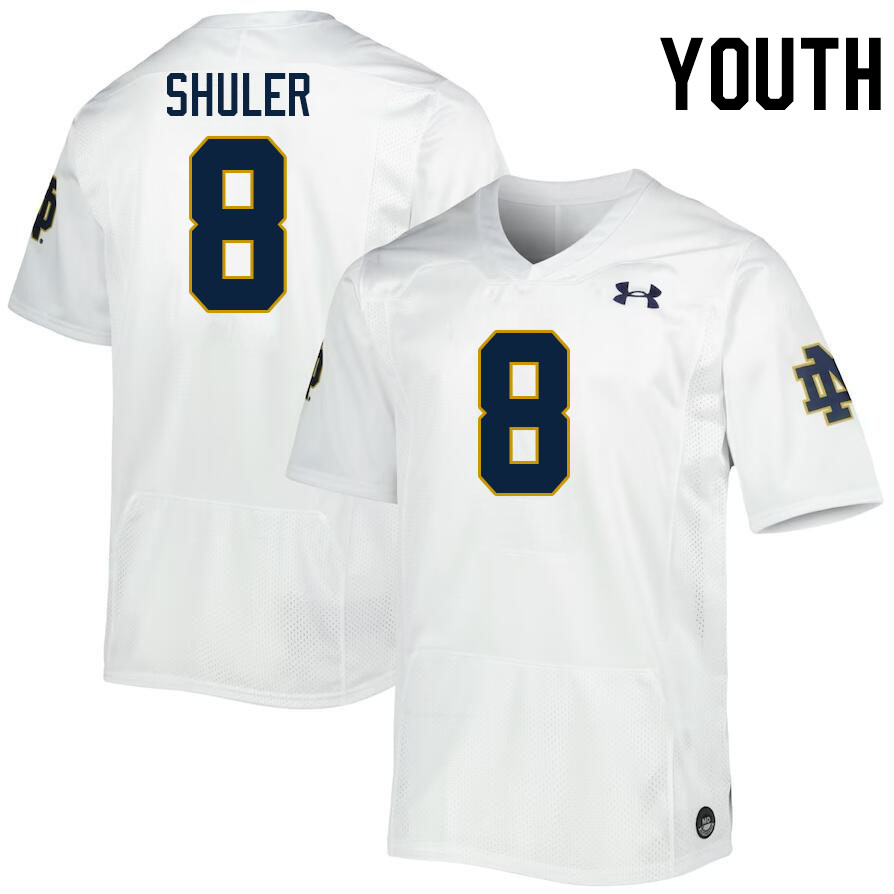 Youth #8 Adon Shuler Notre Dame Fighting Irish College Football Jerseys Stitched-White